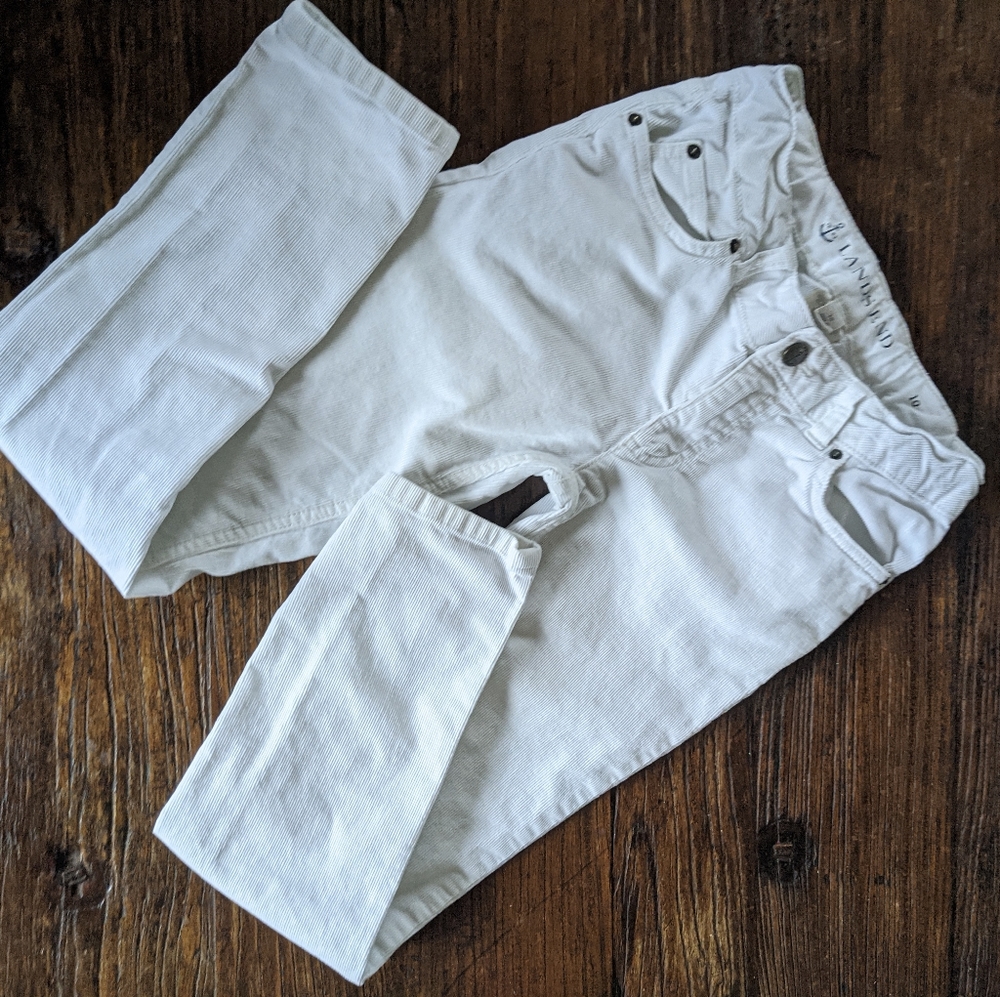 Lands' End - White/Ivory Corduroy pants Size 10/Girls - Like New